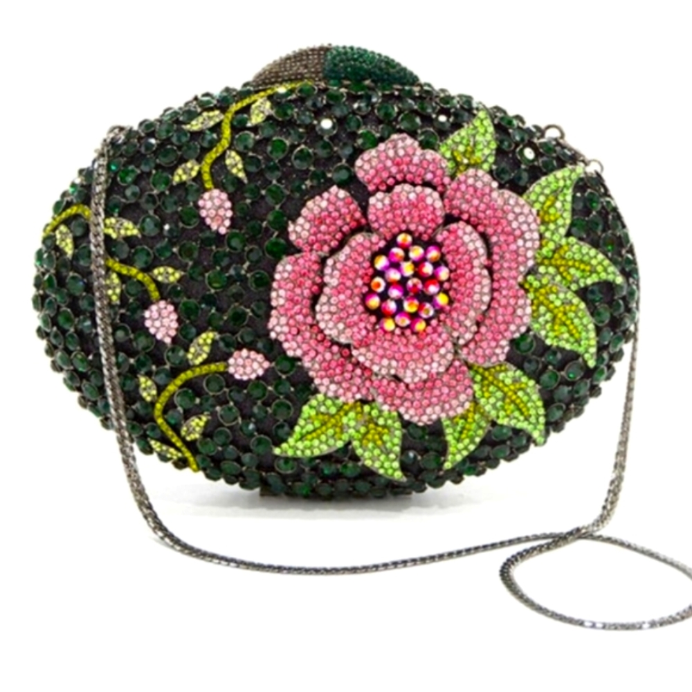 🌹 NWT  Crystals Clutch   *Minaudiere. in box. - Picture 3 of 13
